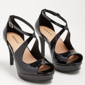 Torrid patent, leather cross platform heels